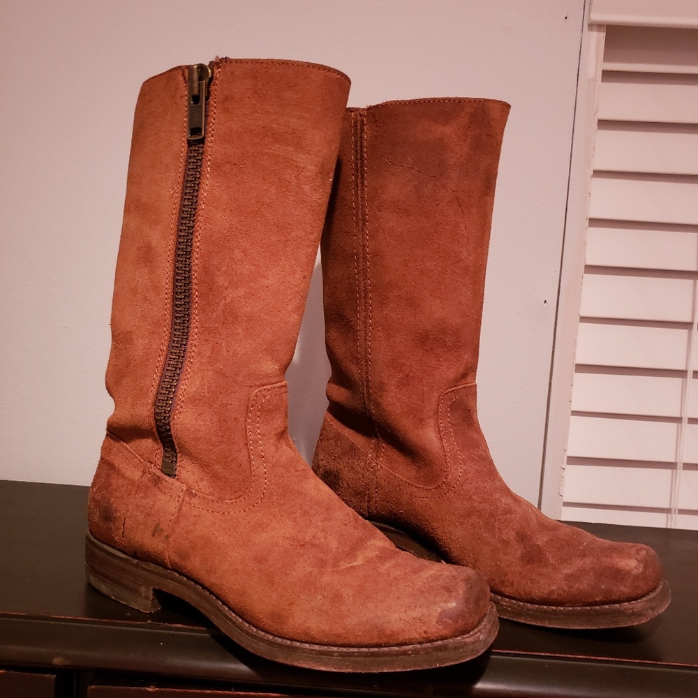 Frye suede leather brown boots